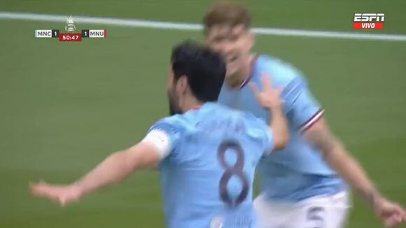 El alemán Ilkay Gündogan marcó el gol del 2-1 del Manchester City vs. Manchester United. (Video: ESPN)