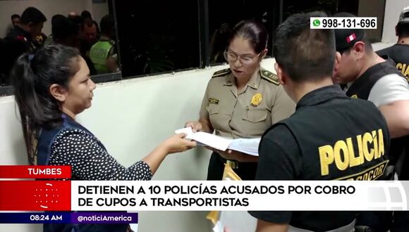 Tumbes: Policías acusados de cobrar cupos