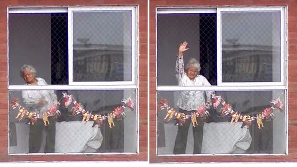 Parada Militar 2023: Abuelita baila marinera en su balcón viendo el desfile