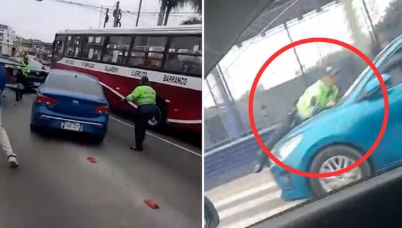 Chorrillos: conductor arrastró a policía sobre el capó de su auto para evitar intervención