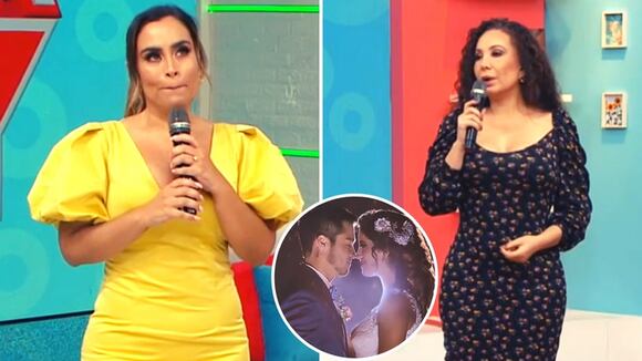 Ethel Pozo y Janet Barboza sorprendidas con Melissa Paredes