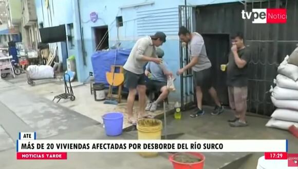 Más de 20 viviendas afectadas por desborde del río Surco