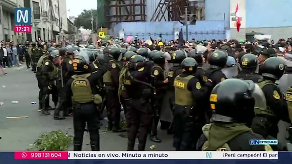Trome | Enfrentamientos entre manifestantes y la Policía durante marcha contra la reforma de pensiones (Canal N)