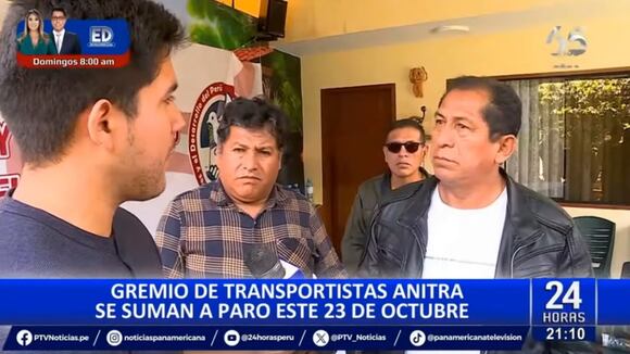 Trome | Transportistas anuncian que acatarán paro este miércoles 23 de octubre. Video: Panamericana