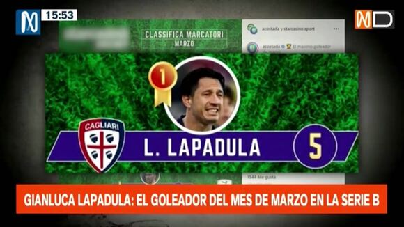 Gianluca Lapadula fue destacado como goleador de la Serie B (video: Canal N)