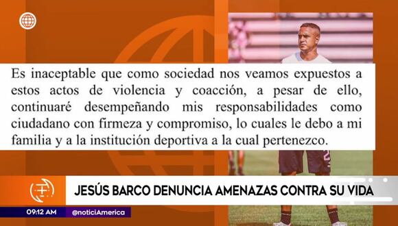 Jesús Barco denuncia amenazas contra él y su familia