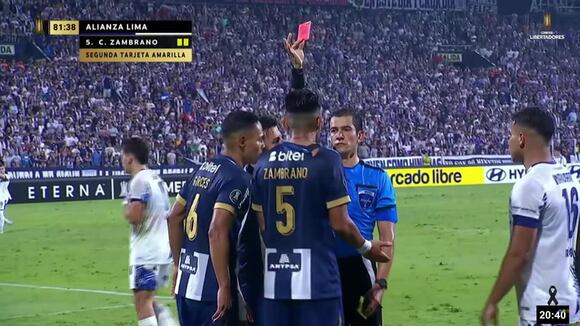 Carlos Zambrano es expulsado en el Alianza Lima vs Talleres por Copa Libertadores. (Video: Telefe)