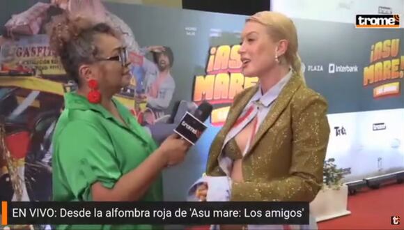 Leslie Shaw en la alfombra roja de '¡Asu Mare!: Los amigos'. (Fuente: Trome)