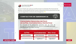 Contactos de emergencia para peruanos en Bolivia tras Golpe de Estado | VIDEO