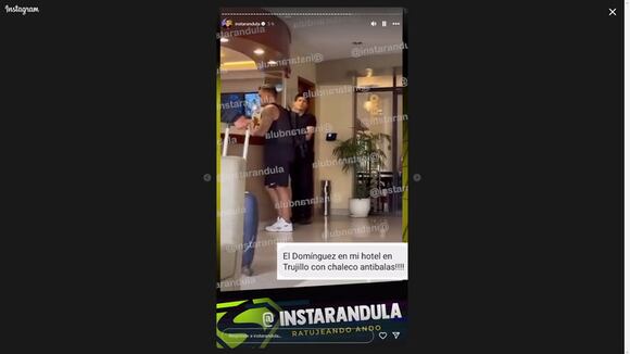 TROME | Christian Domínguez con chaleco antibalas en Trujillo (Instarándula)