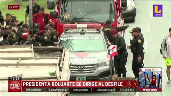 Un detenido cerca al recorrido de Dina Boluarte