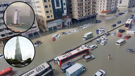 Fuertes lluvias e inundaciones paralizan aeropuertos y carreteras de Dubái