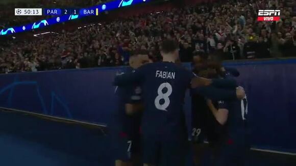 Gol de Vitinha para el 2-1 de PSG vs Barcelona. (Video: ESPN)