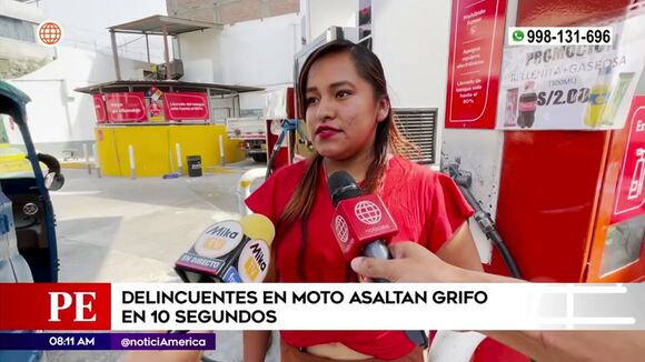 Chosica: Dos hampones en moto robaron 3 mil soles de grifo.