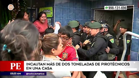 Comas: Policía decomisó más de dos toneladas de pirotécnicos en vivienda