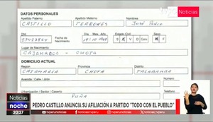 Pedro Castillo se afilia a nuevo partido político y amenaza con regreso a la presidencia: “Volveré”