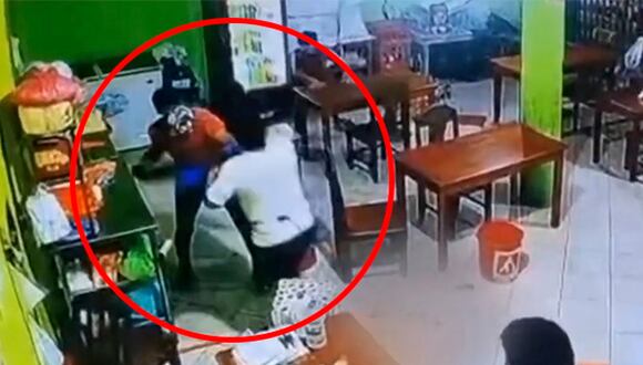 Empresario es asesinado en su propia pollería trabajadores y clientes logran detener al asesino