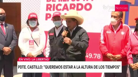Pedro Castillo participa en inauguración de colegio Ricardo Palma