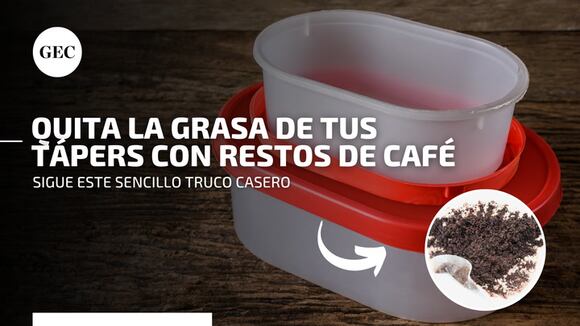 Cómo limpiar a fondo tu táper de plástico usando café