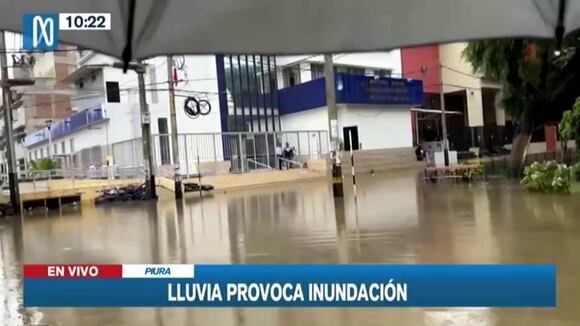 Piura: fuertes lluvias inundan el centro de la ciudad