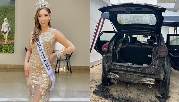Piura: Desconocidos prenden fuego a carro de Miss Piura 2022.