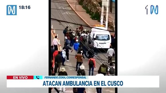 TROME - Cusco: ambulancia es atacada por manifestantes