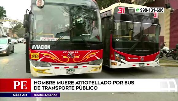 Hombre muere atropellado por bus de transporte publico