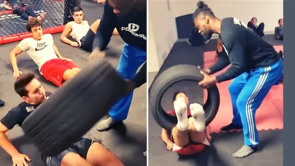 Entrenador y su peculiar forma de adiestrar a sus pupilos