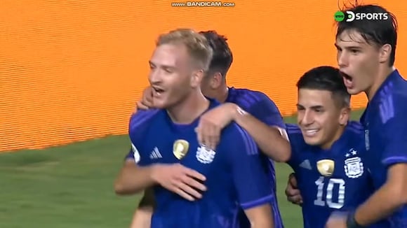 Luciano Gondou anotó el 2-0 de Argentina vs. Perú, por Preolímpico Sub-23. (Video: DSports)