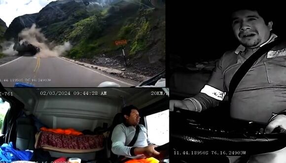 Nuevas imágenes muestran el momento en que conductor salva de morir en derrumbe en la Carretera Central