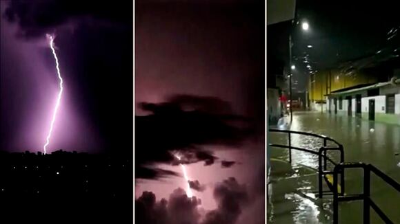 Piura: Intensa lluvia con rayos y relámpagos atemorizan a pobladores