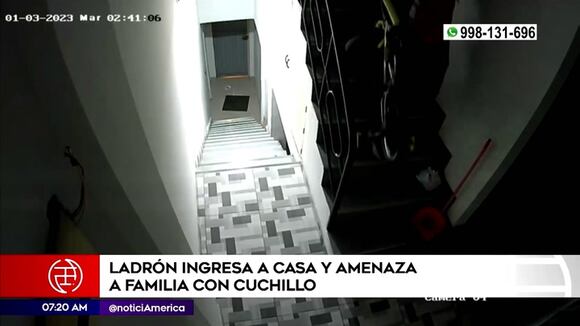 Delincuente amenazó a familia con cuchillo