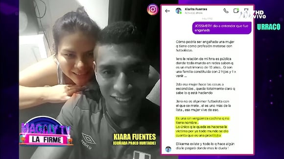 TROME | Cuñada de Paolo Hurtado fulmina a futbolista y a Jossmery Toledo