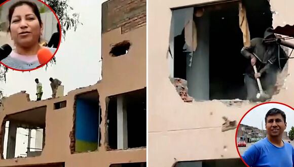 Casa destruida a combazos