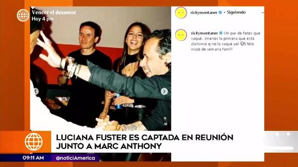 Luciana Fuster es fotografiada en una reunión junto a Marc Anthony