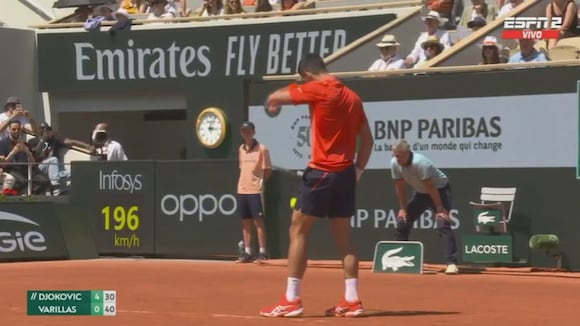 Juan Pablo Varillas ganó su primer game a Novak Djokovic en Roland Garros (Video: ESPN)