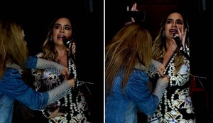 Ethel Pozo vive incómodo momento al romperse escote de su vestido: “Papá Armando no nos deja mostrar los atributos”