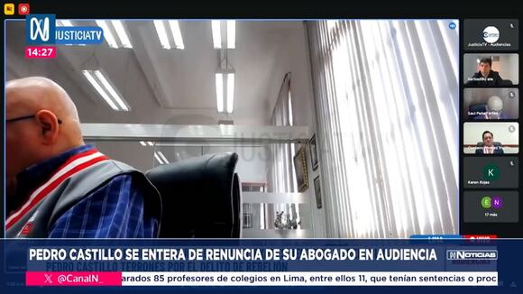 Pedro Castillo se entera en plena audiencia virtual que su abogado había renunciado a su defensa.