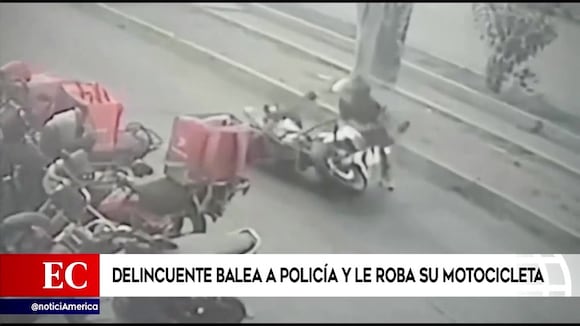 Balean a policía y le roban su motocicleta