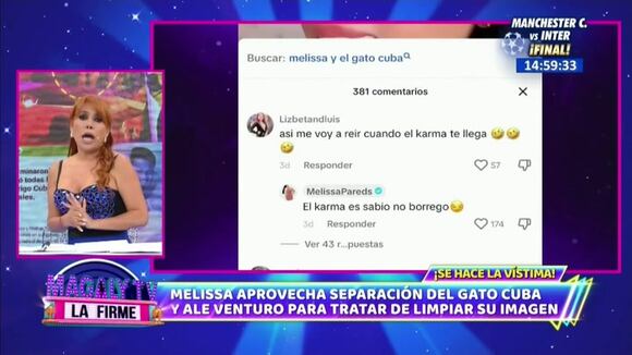 Trome | Magaly Medina menospreció al novio de Melissa Paredes