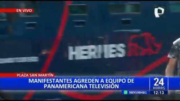 Toma De Lima Captan Cuando Manifestante Patea A Reportera De Panamericana Televisión