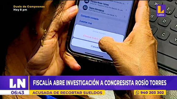 Fiscalía abre investigación a congresista Rosío Torres