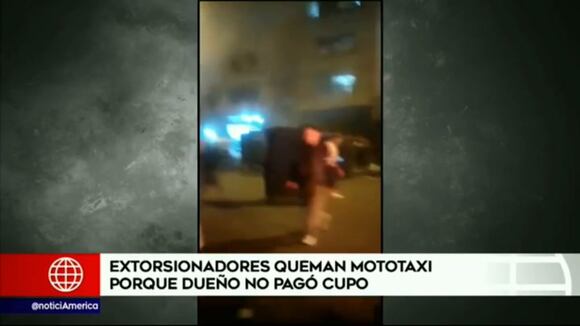Extorsionadores quemaron mototaxi porque el dueño no pagó cupo