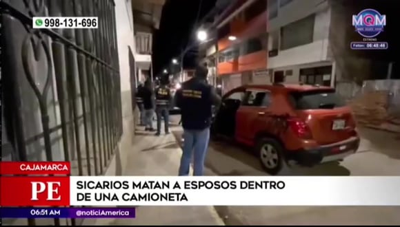 Cajamarca: Sicarios matan a esposos dentro de una camioneta
