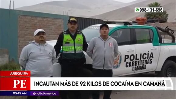 Incautan más de 92 kilos de cocaína en Camaná