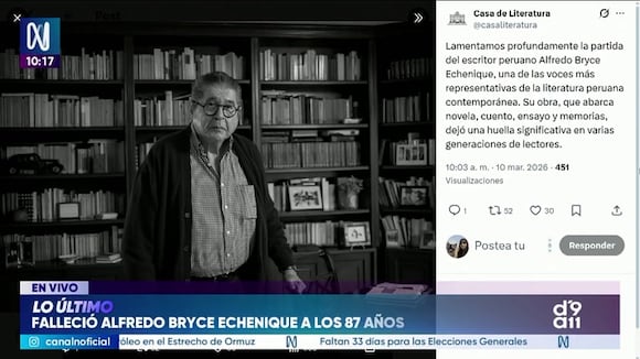 TROME | Alfredo Bryce Echenique falleció a los 87 años. Video: Canal N