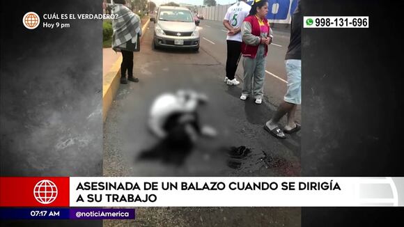 Asesinada de un balazo cuando se dirigía a su trabajo