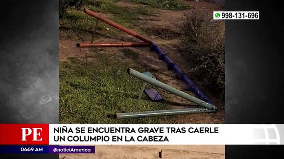 Ventanilla: menor grave tras caerle columpio