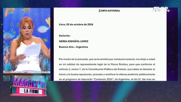 TROME - Mauricio Diez Canseco manda carta notarial a Nenu López
