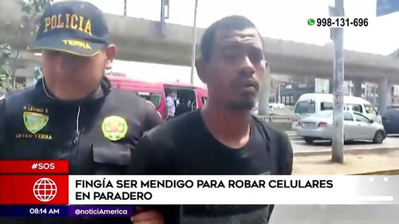 Falso mendigo roba celulares